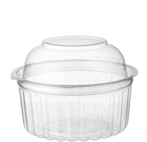 Plastic Show Bowl Clear with Dome Hinged Lids 12oz / 360ml - SLEEVE=50 / BOX=250