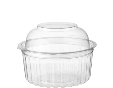 Plastic Show Bowl Clear with Dome Hinged Lids 12oz / 360ml - SLEEVE=50 / BOX=250