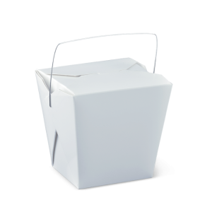 Detpak White Cardboard Noodle Box with Handle 26oz / 775ml - SLEEVE=50 / BOX=450