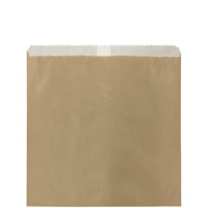 2 Square Brown Greaseproof Lined Paper Bags 215mm(L) x 200mm(W) - Pack of 500