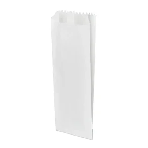 Plain White Satchel Souvlaki Greaseproof Lined Paper Bags 285mm(L) x 100mm(W) + 40mm(G) - Pack of 500