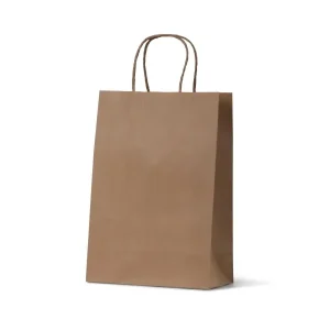 Junior Brown Loop Handle Paper Carry Bags 290mm(L) x 200mm(W) + 100mm(G) - EACH =1 / BOX=250