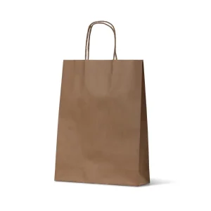 Small Brown Loop Handle Paper Carry Bags 350mm(L) x 260mm(W) + 110mm(G) - EACH =1 / BOX=250