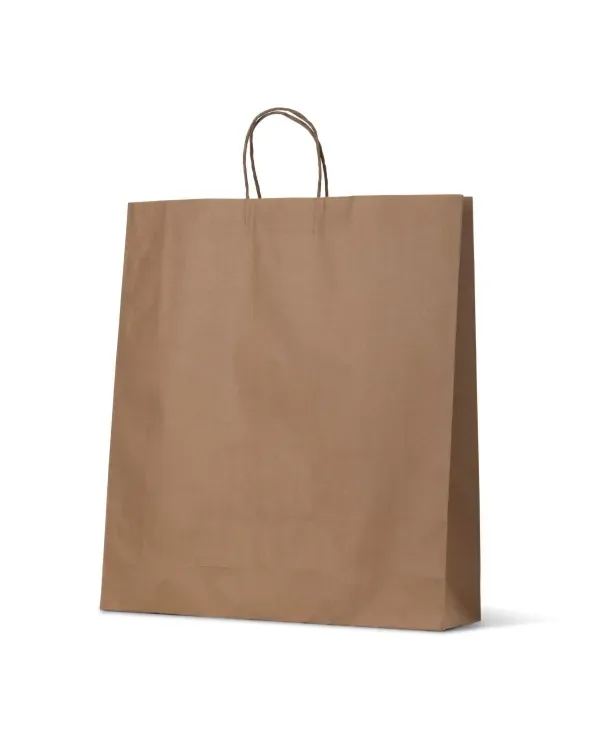 Large Brown Loop Handle Paper Carry Bags 500mm(L) x 450mm(W) + 120mm(G) - EACH=1 / BOX=250