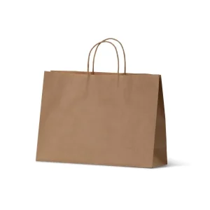 Small Brown Boutique Loop Handle Paper  Carry Bags 250mm(L) x 350mm(W) x 110mm(G) - EACH=1 / BOX=250