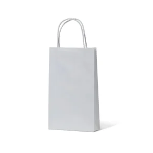 Baby White Loop Handle Paper Carry Bags 265mm(L) x 160mm(W) + 70mm(G) - EACH=1 / BOX = 500