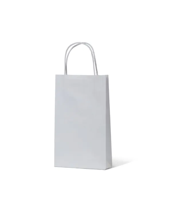 Baby White Loop Handle Paper Carry Bags 265mm(L) x 160mm(W) + 70mm(G) - EACH=1 / BOX = 500