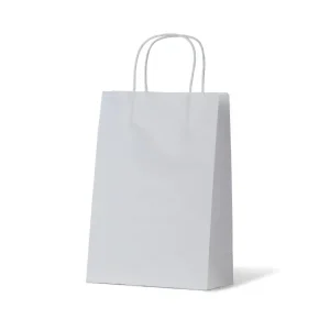 Junior White Loop Handle Paper Carry Bags 290mm(L) x 200mm(W) + 100mm(G) - EACH=1 / BOX=250
