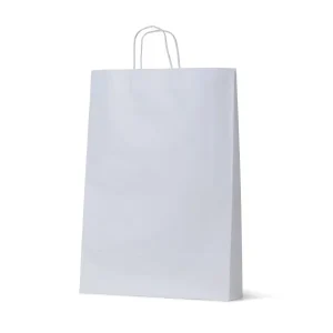 Medium White Loop Handle Paper Carry Bags 480mm(L) x 340mm(W) + 110mm(G) - EACH=1 / BOX=250