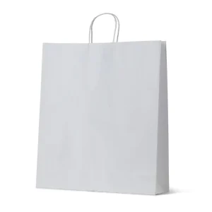 Large White Kraft Loop Handle Paper Carry Bags 500mm(L) x 450mm(W) + 125mm(G) - EACH=1 / BOX=250