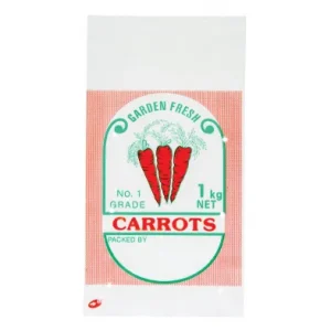 Plastic Carrot Bags 1kg Printed for Fruit and Vegetable - Box of 1,000