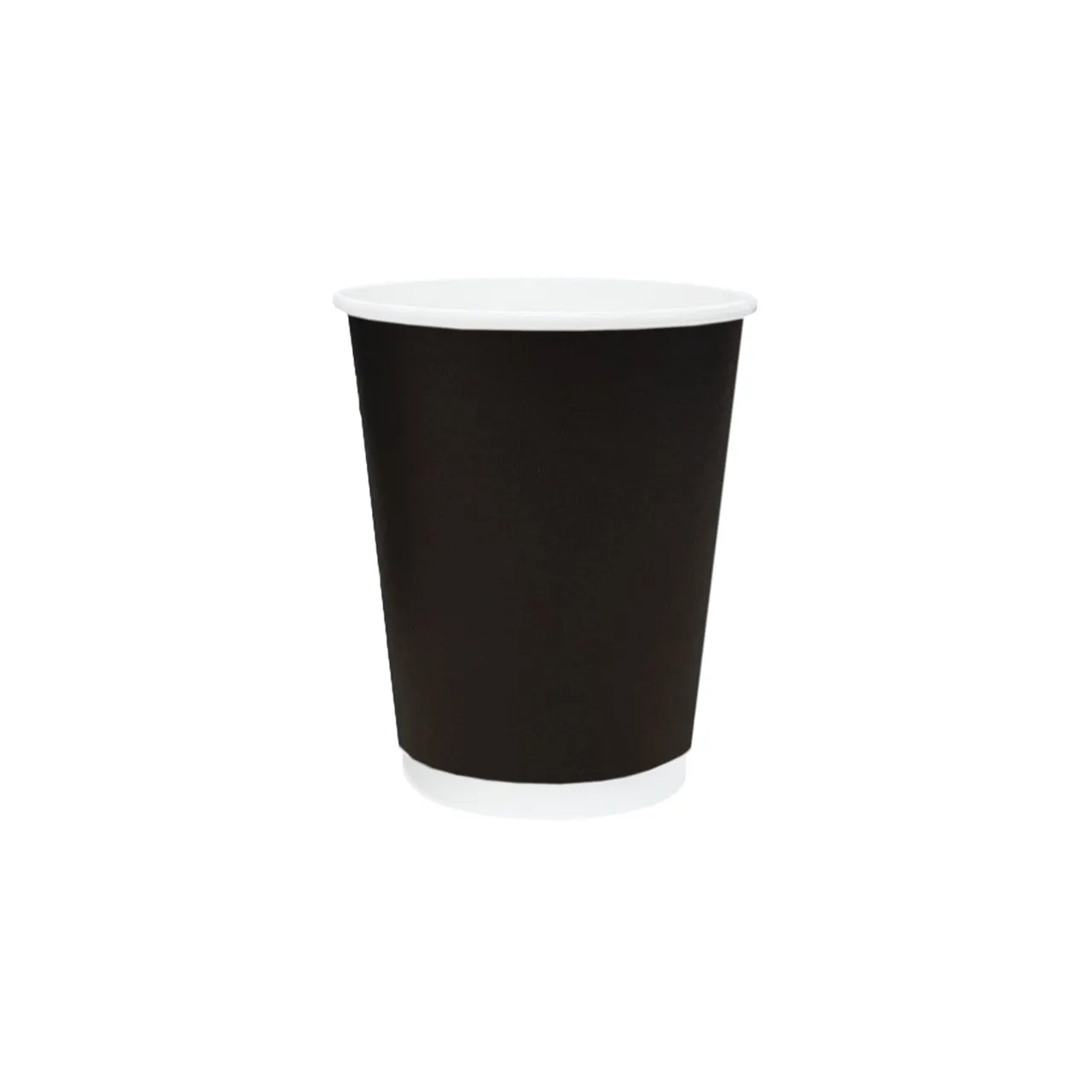 Truly Eco 8oz / 240ml BLACK DOUBLE WALL Coffee Cups 90mm Diameter, Home Compostable, Aqueous Coated - SLEEVE=25 / BOX=500