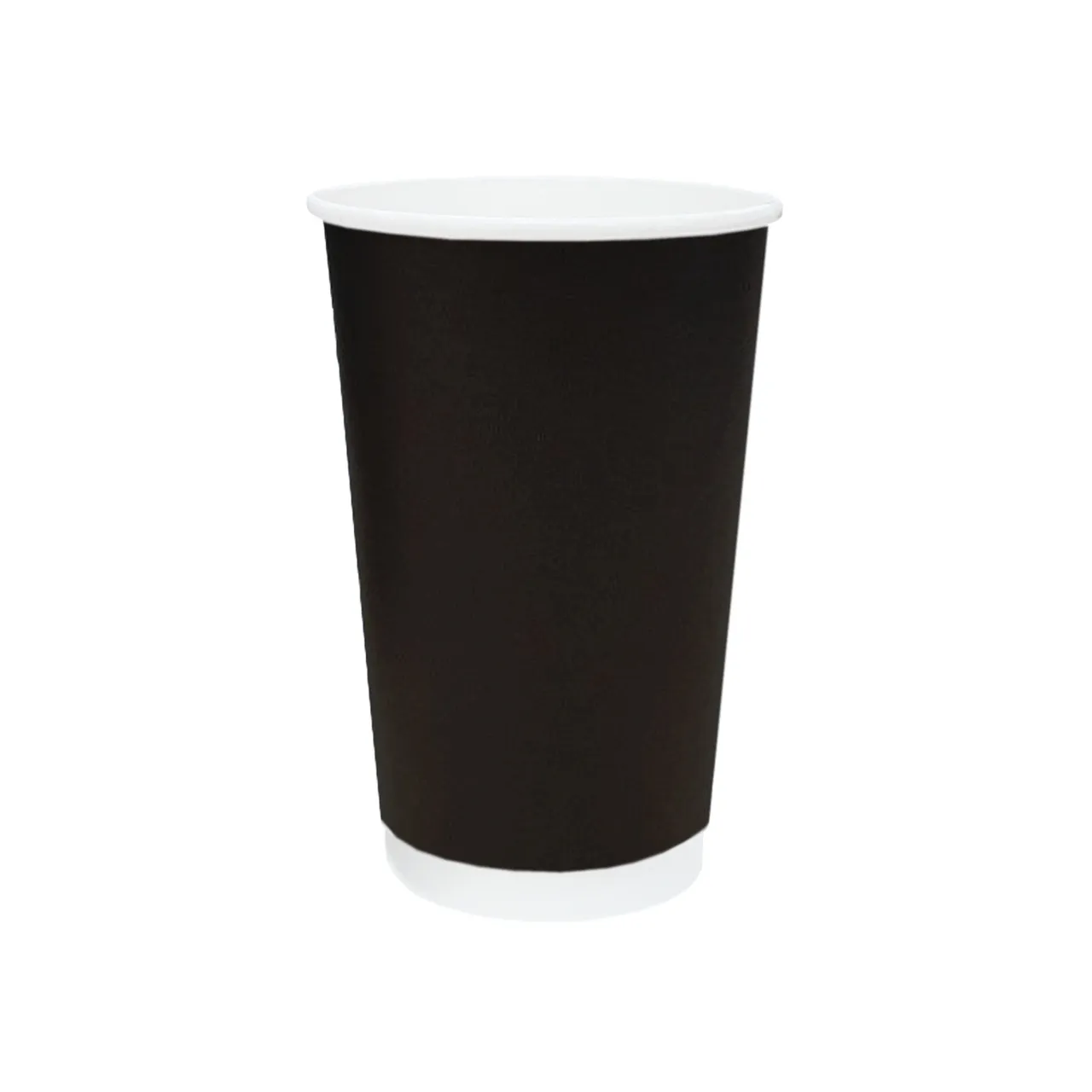 Truly Eco 16oz / 480ml BLACK DOUBLE WALL Coffee Cups 90mm Diameter, Home Compostable, Aqueous Coated - SLEEVE=25 / BOX=500