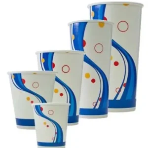 Milkshake Paper CUPS 24oz / 680ml Milk Shake Paper Cups Blue Print Design - SLEEVE=25 / BOX=500
