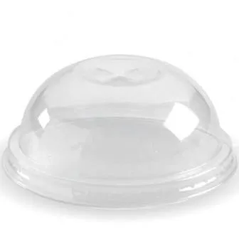 Clear RPET Recycled Plastic Dome Lids With Hole suit 14oz - 24oz 98.3mm Diameter PET. Cups - SLEEVE=50 / BOX=1000