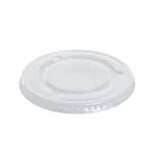 Castaway Plastic Clear Sundae Cup Flat Lid to suit 8oz and 12oz Sundae Cups - Box of 1,000