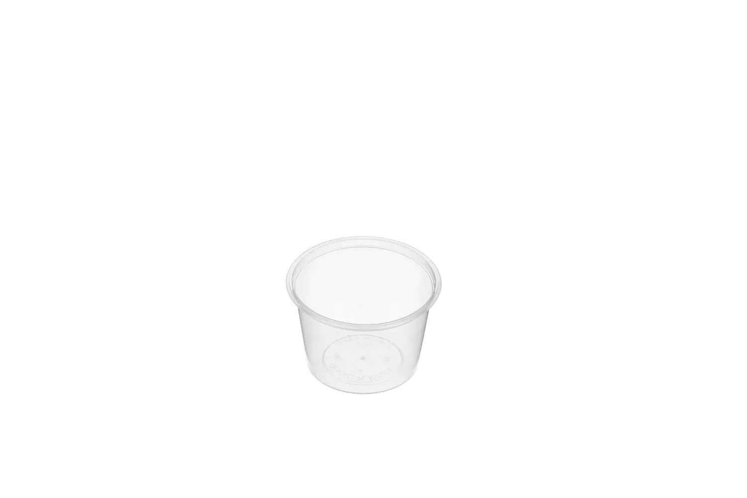 Small Round Clear Plastic 100ml Sauce Container 80mm Diameter - SLEEVE=50 / BOX=1,000