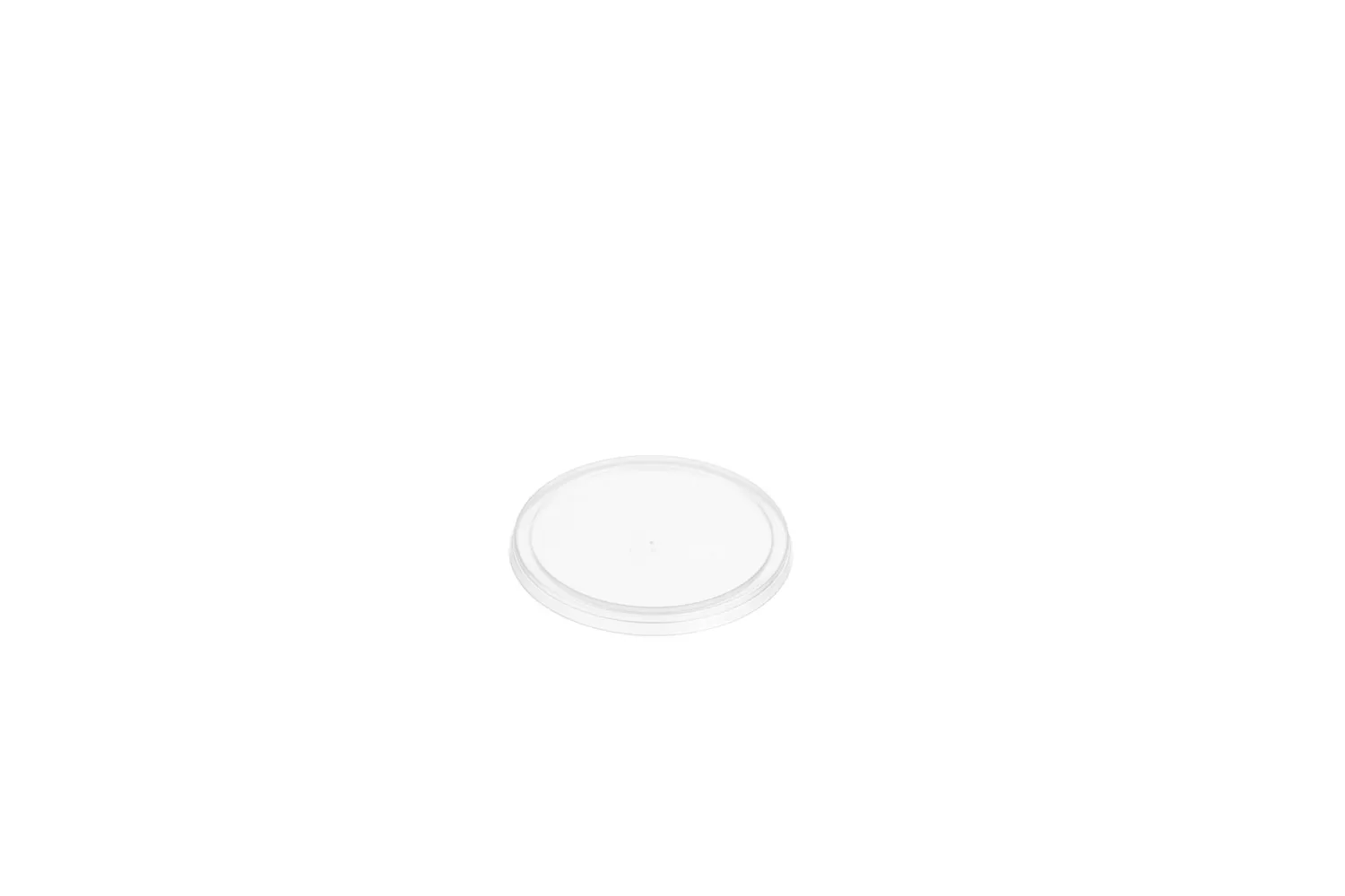 Small Round Clear Plastic Sauce Container Lid 80mm Diameter - SLEEVE=100 / BOX=1,000