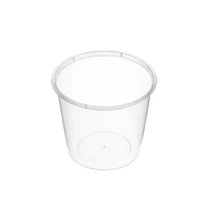 Large Round Clear Premium Plastic Takeaway Containers 700ml Microwave Grade - SLEEVE=50 / BOX=500