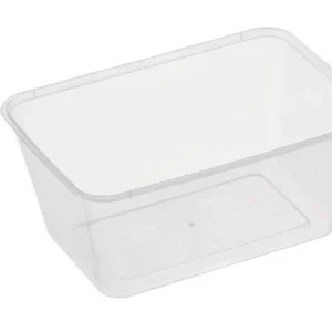 Large Rectangle Clear Premium Takeaway Containers 1,000ml Microwave Grade (G1000) - SLEEVE=50 / BOX=500