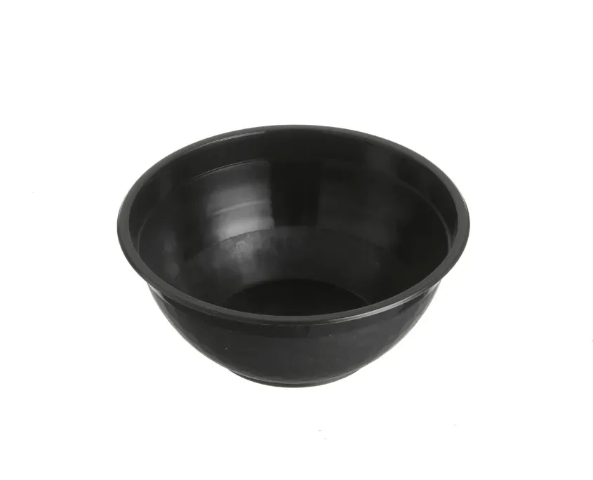 Round Black Premium Plastic Noodle Bowl 1050ml with 180mm Diameter - SLEEVE=50 / BOX=500