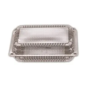 Clear Plastic Premium Super Rectangle Clam Hinge Container 229mm(L) x 286mm(W) x 35mm(H) (SP4) - SLEEVE=50 / BOX=200