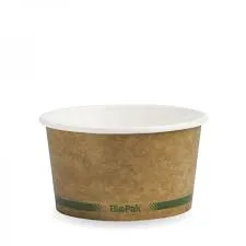 BioPak Biodegradable Paper Eco Bowls with PLA Lining 12oz / 430ml - SLEEVE=25 / BOX=500