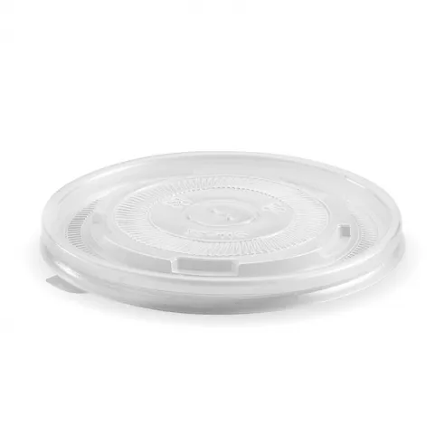 BioPak Biodegradable Lids for 12oz / 16oz / 24oz / 32oz Paper Eco Bowls - SLEEVE=25 / BOX=500
