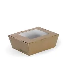 Cardboard Window Lunch Boxes Medium 152mm(L) x 120mm(W) x 64mm(H) - SLEEVE=50 / BOX=200