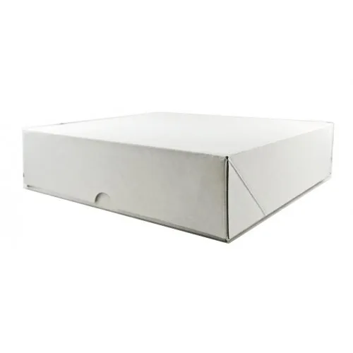 White Pastry / Cake Box 10" x 10" x 2.5" / 250mm(L) x 250mm(W) x 62.5mm(H) - Packet of 100