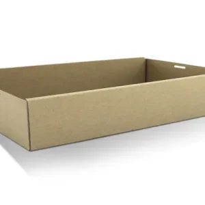 Large Brown Cardboard Catering Boxes TRAY 3 558mm(L) x 252mm(W) x 80mm(H) - PACK=10 / BOX=50