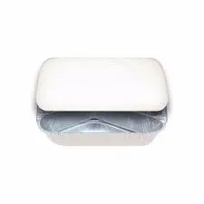 Medium Rectangular White Lids for 7420 Foil Container - Packet of 500