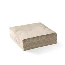 Natural / Brown 2 Ply Cocktail Serviettes Corner Embossed 240mm x 240mm - Box of 2,000