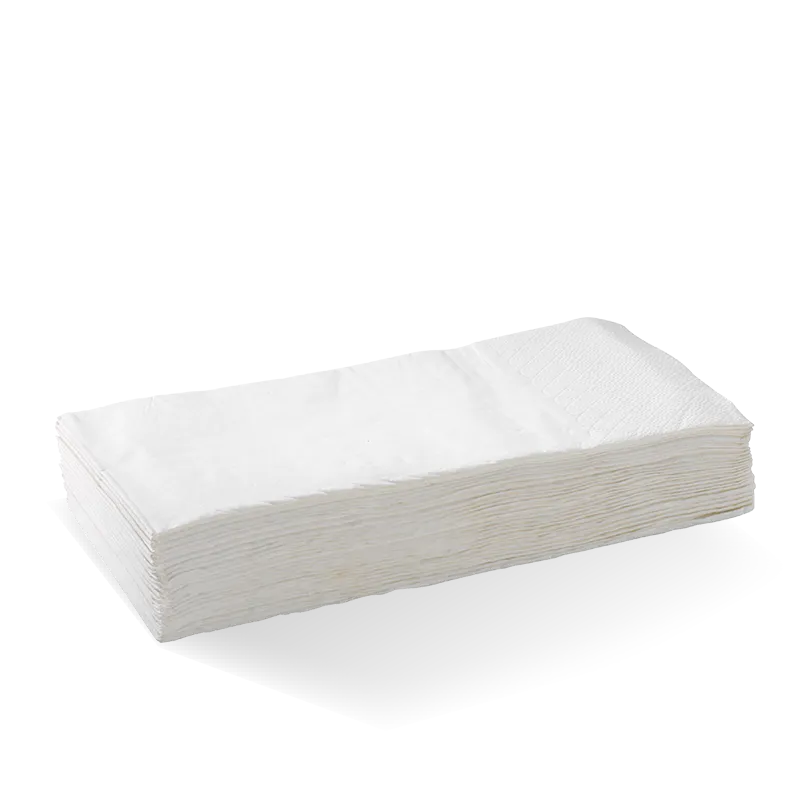 White 2 Ply Quilted Ready Fold Dinner Serviettes 1/8 GT Fold 400mm x 400mm - BOX=1,000 / PACKET=100