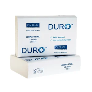 Duro Premium Compact Interleaved Paper Hand Towel 120 per Packs, 290mm x 19mm - Box of 20