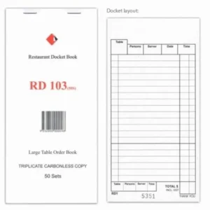 Triplicate Carbonless Copy Docket Books 3PLY 50 Sheet - EACH=1 / BOX=100