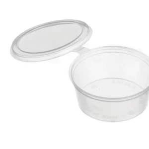 Sauce Containers 50ml with Attached Hinged Lids - SLEEVE=100 / BOX=1,000