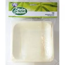 Wooden Dinner Plates 140mm x 140mm x 25mm - Packet of 10