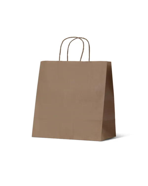 Detpak Large Brown Take Away Paper Bags Uber Style 305mm(L) x 305mm(H) x 170mm(G) - Box of 250