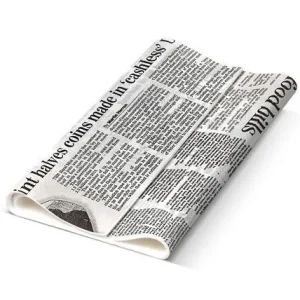 Foopak News Print Lunchwrap Greaseproof Paper 4 Cut 330mm(W) x 220mm(L) - Packet of 1,600