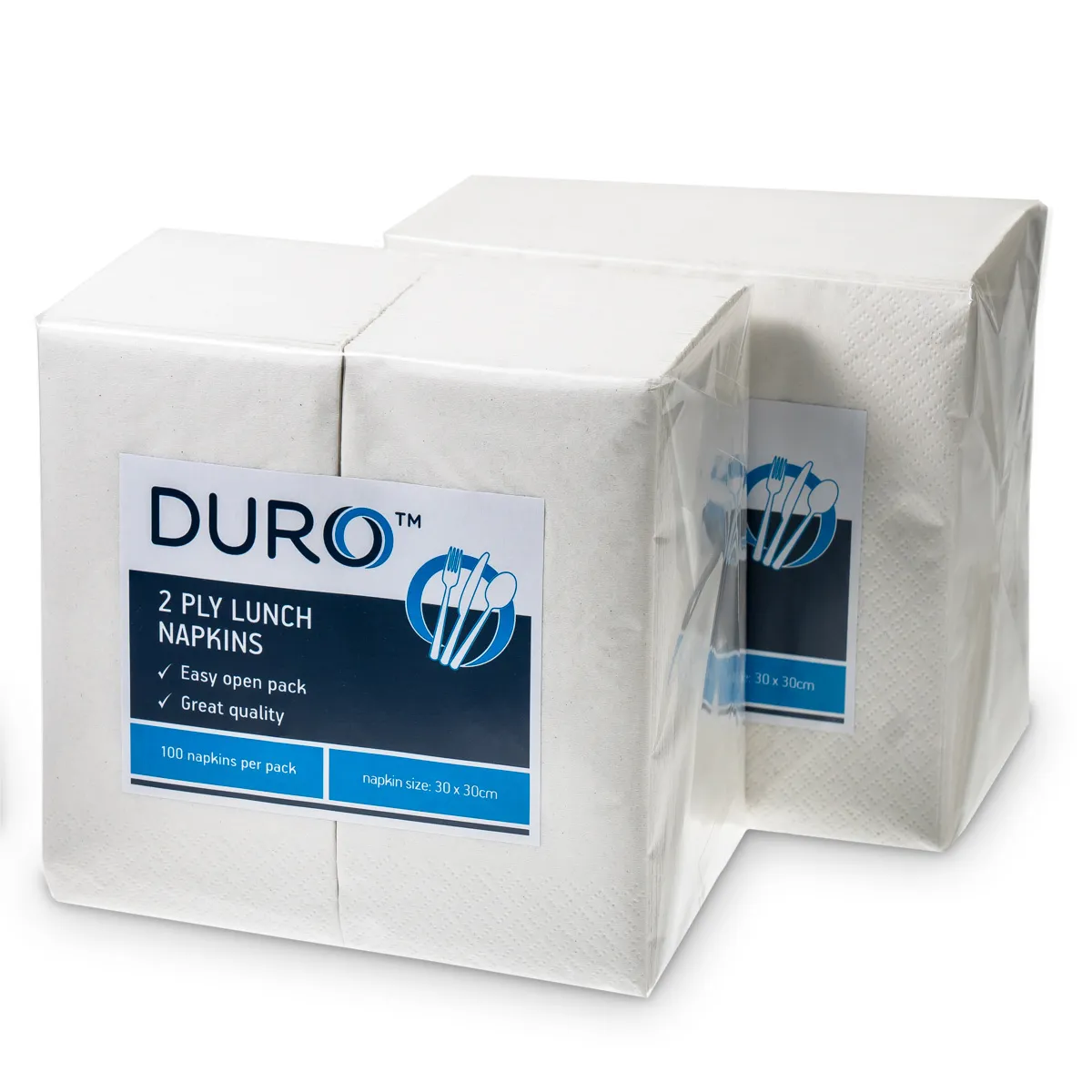 White 1Ply Ready 1/8 Fold GT Luncheon Serviettes 320mm x 320mm - Box of 3,000