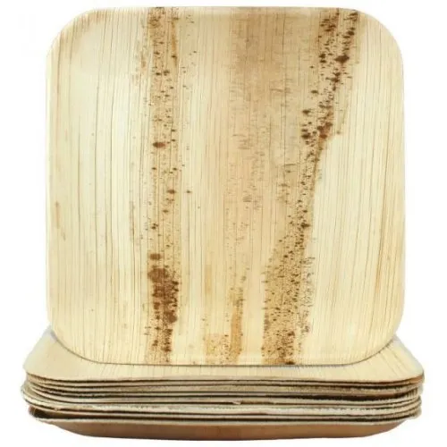 Square Palm Leaf Plate 10" x 10" / 250mm x 250mm - Packet of 25