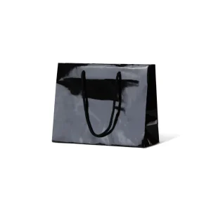 Laminated Medium Matte Emerald Black Paper Bag Rope Handle 200mm(L) x 250mm(W) + 100mm(G) - Box of 200