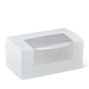 Detpak Window 7" Patisserie / Donut / 2 Cupcake Box White - 180mm(L) x 110mm(W) x 80mm(H) - Box of 400