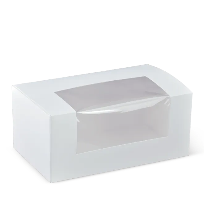 Detpak Window 7" Patisserie / Donut / 2 Cupcake Box White - 180mm(L) x 110mm(W) x 80mm(H) - Box of 400