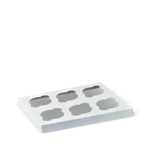Detpak 6 Cupcake Insert White for Q746S0001 6 Cupcake Box - Sleeve = 100 / Box = 600
