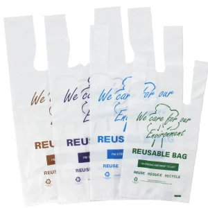 Reusable 37umLegally Compliant Large Carry Bag Blue 52cm(L) x 29xm(W) + 16cm(G) 37uM - PACKET=100 / BOX=1,000