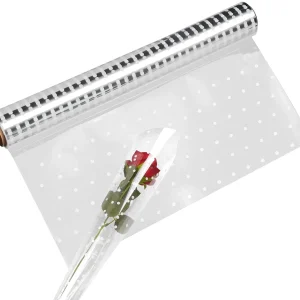 Flat Cello Cheets 50cm(L) x 75cm(W) Dot Design 30 Micron White