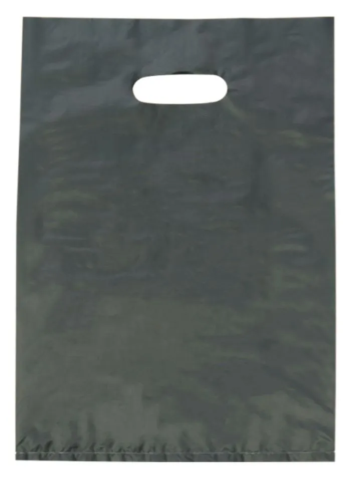 Large Black LDPE Gloss Boutique Bags Plastic 530mm(L) x 415mm(W) - Box of 500