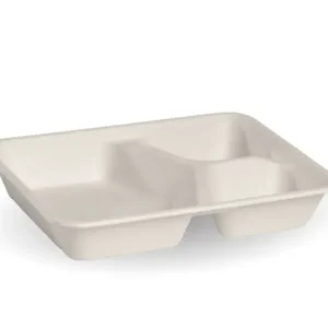 BioPak 3 Compartment Natural Biocane Base 18cmW x 24cmL x 4cmH - Box of 500